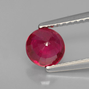 Rubí rojo natural de 1,09 ct, corte redondo, VS-SI