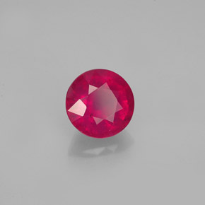 Rubí rojo natural de 1,35 ct, corte redondo, VS-SI