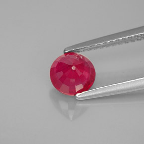 Rubí rojo natural de 1,14 ct, corte redondo, VS-SI
