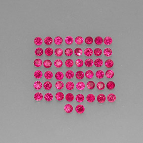 Gemas de rubí rojo natural de  ct, corte redondo, VS-SI