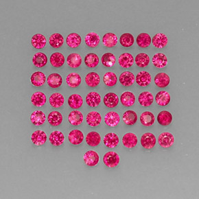 Gemas de rubí rojo natural de  ct, corte redondo, VS-SI