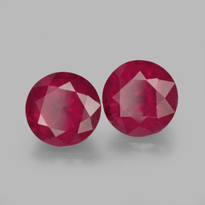Gemas de rubí rojo natural de  ct, corte redondo, VS-SI