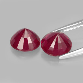 Gemas de rubí rojo natural de  ct, corte redondo, VS-SI