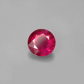 Rubí rojo natural de 1,50 ct, corte redondo, VS-SI