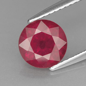 Rubí rojo natural de 1,75 ct, corte redondo, VS-SI