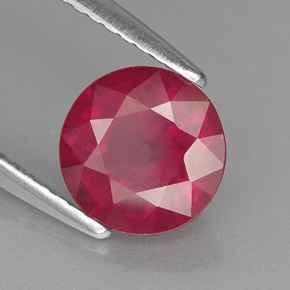 Rubí rojo natural de 1,75 ct, corte redondo, VS-SI