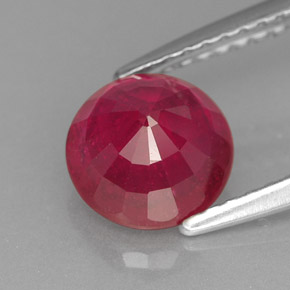 Rubí rojo natural de 1,75 ct, corte redondo, VS-SI