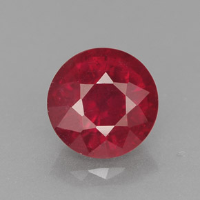 Rubí rojo natural de 1,55 ct, corte redondo, VS-SI