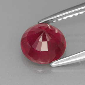 Rubí rojo natural de 1,55 ct, corte redondo, VS-SI