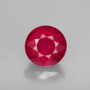 Rubí rojo natural de 1,25 ct, corte redondo, VS-SI