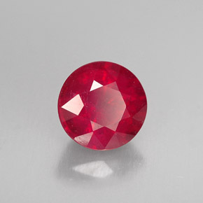 Rubí rojo natural de 1,25 ct, corte redondo, VS-SI