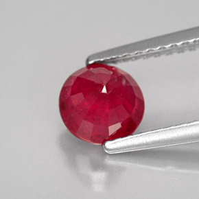 Rubí rojo natural de 1,25 ct, corte redondo, VS-SI