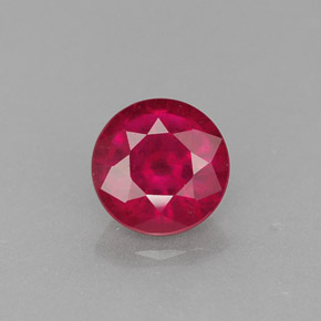 Rubí rojo natural de 1,19 ct, corte redondo, VS-SI