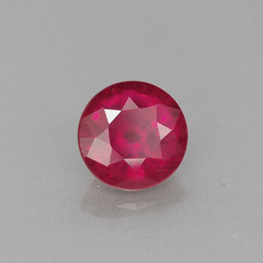 Rubí rojo natural de 1,19 ct, corte redondo, VS-SI
