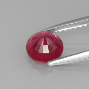 Rubí rojo natural de 1,19 ct, corte redondo, VS-SI