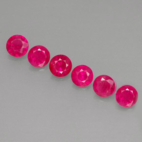 Gemas de rubí rosa natural de  ct, corte redondo, VS-SI