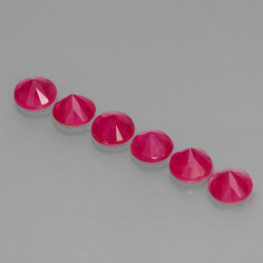 Gemas de rubí rosa natural de  ct, corte redondo, VS-SI