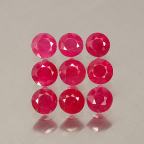 Gemas de rubí rojo natural de  ct, corte redondo, VS-SI