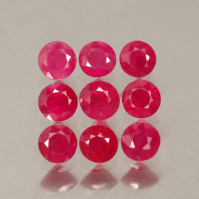 Gemas de rubí rojo natural de  ct, corte redondo, VS-SI