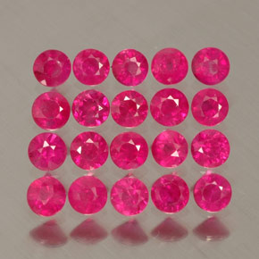 Gemas de rubí rojo natural de  ct, corte redondo, VS-SI