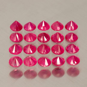 Gemas de rubí rojo natural de  ct, corte redondo, VS-SI