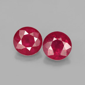 Gemas de rubí rojo natural de  ct, corte redondo, VS-SI