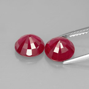 Gemas de rubí rojo natural de  ct, corte redondo, VS-SI