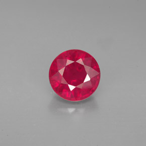 Rubí rojo natural de 2,07 ct, corte redondo, VS-SI