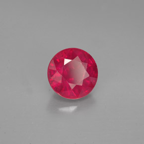 Rubí rojo natural de 2,07 ct, corte redondo, VS-SI
