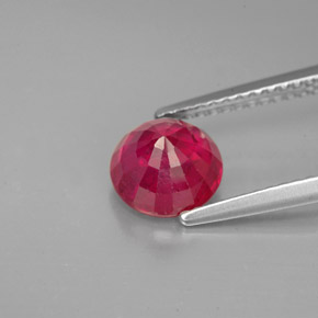 Rubí rojo natural de 2,07 ct, corte redondo, VS-SI