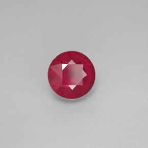Rubí rojo natural de 1,74 ct, corte redondo, VS-SI