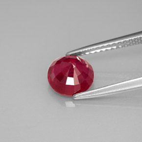 Rubí rojo natural de 1,74 ct, corte redondo, VS-SI
