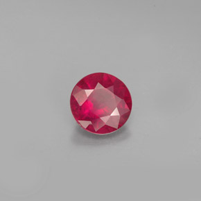Rubí rojo natural de 1,26 ct, corte redondo, VS-SI
