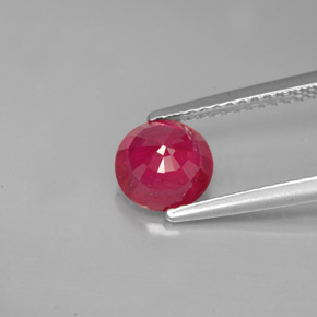 Rubí rojo natural de 1,26 ct, corte redondo, VS-SI
