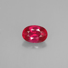 Rubí rojo natural de 0,66 ct, corte óvalo, VS-SI