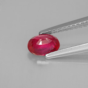 Rubí rojo natural de 0,66 ct, corte óvalo, VS-SI