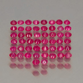 Gemas de rubí rojo natural de  ct, corte redondo, VS