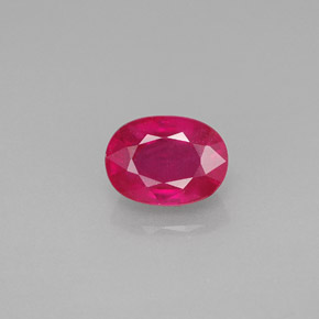Rubí rojo natural de 1,40 ct, corte óvalo, VS-SI
