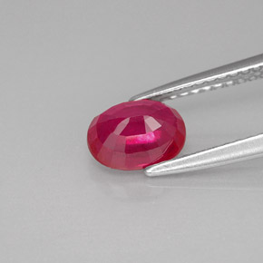 Rubí rojo natural de 1,40 ct, corte óvalo, VS-SI