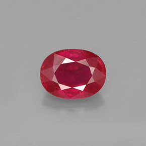 Rubí rojo natural de 1,90 ct, corte óvalo, VS-SI