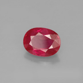 Rubí rojo natural de 1,90 ct, corte óvalo, VS-SI