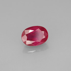 Rubí rojo natural de 1,30 ct, corte óvalo, VS-SI