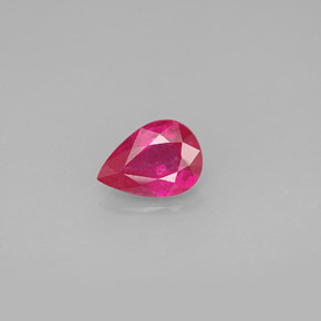 Rubí rojo natural de 0,90 ct, en forma de pera, VS-SI