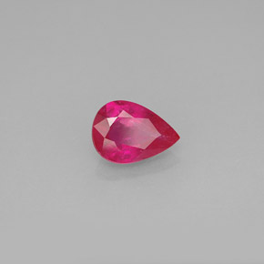Rubí rojo natural de 0,90 ct, en forma de pera, VS-SI