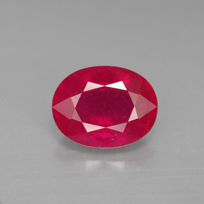 Rubí rojo natural de 2,77 ct, corte óvalo, SI