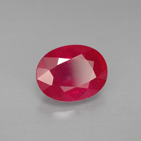 Rubí rojo natural de 2,77 ct, corte óvalo, SI
