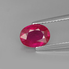Rubí rojo natural de 1,62 ct, corte óvalo, VS-SI