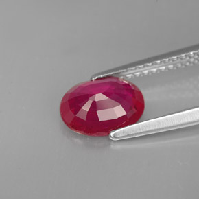 Rubí rojo natural de 1,62 ct, corte óvalo, VS-SI