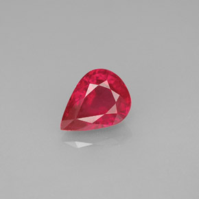 Rubí rojo natural de 1,53 ct, en forma de pera, VS-SI