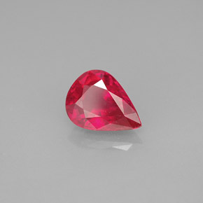 Rubí rojo natural de 1,53 ct, en forma de pera, VS-SI